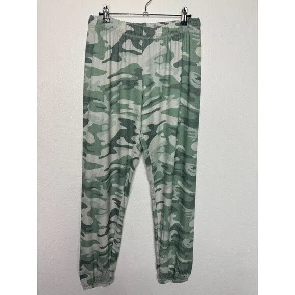 Michael Lauren Revolve Sz S Nate Cropped Sweatpants Green Camo Elastic Waist NWT - Picture 3 of 12